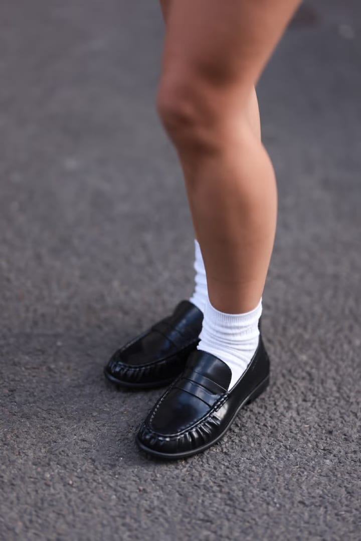 black loafers