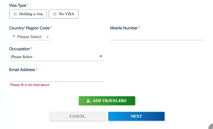 taiwan online arrival card