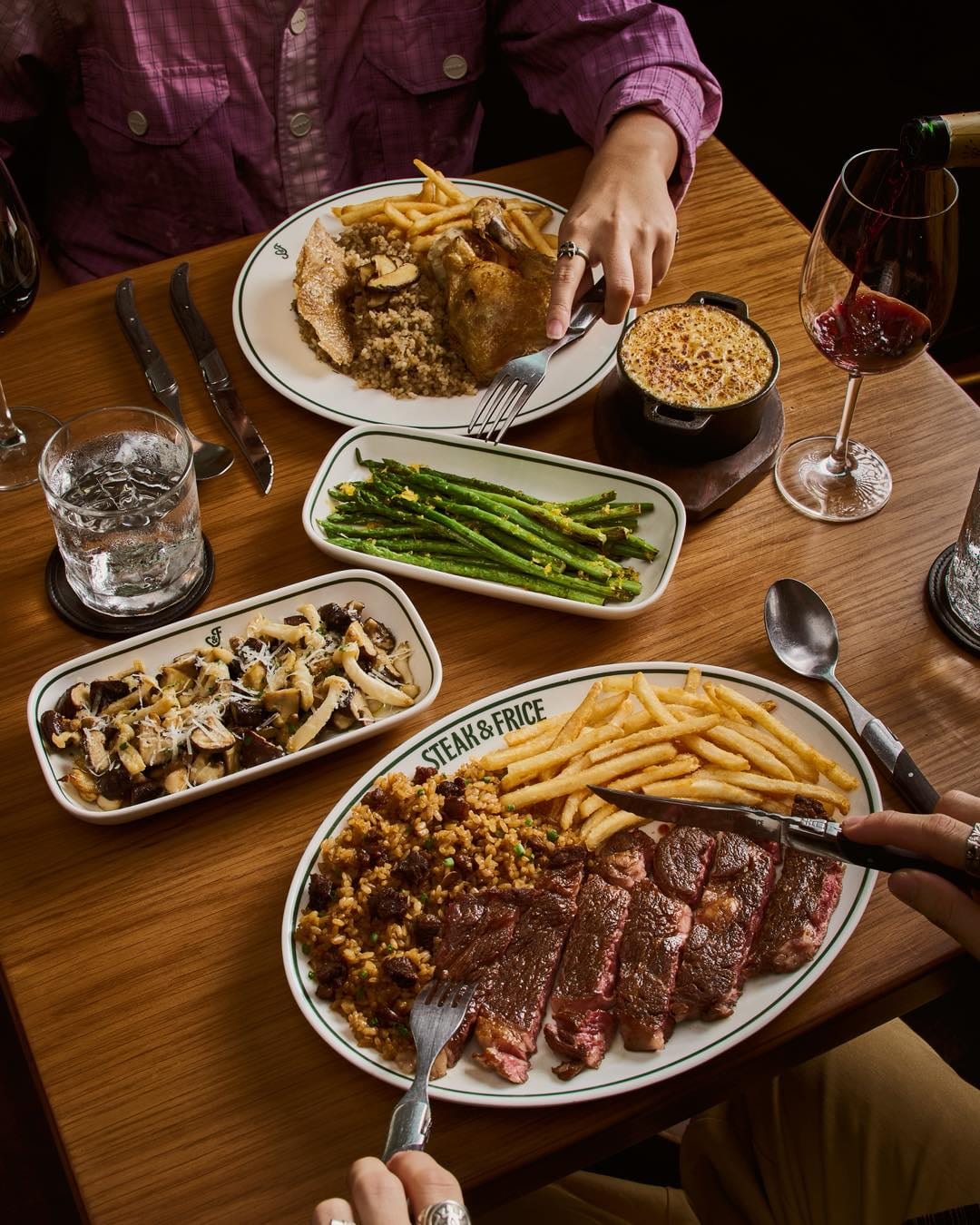 steak and frice dishes