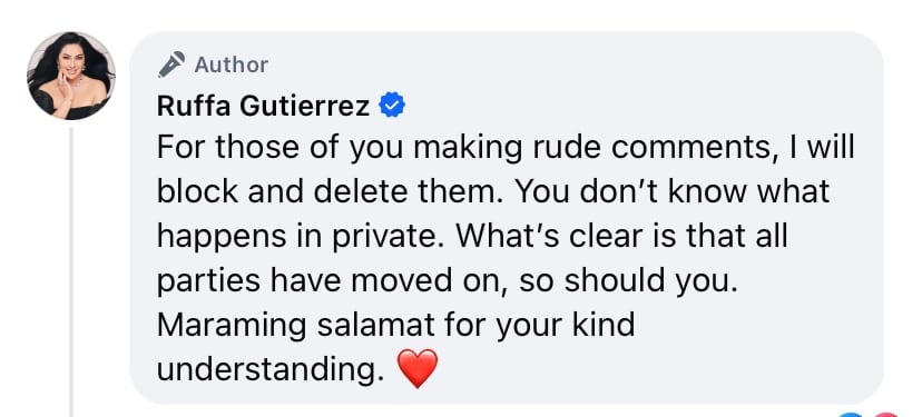 screencap from facebook