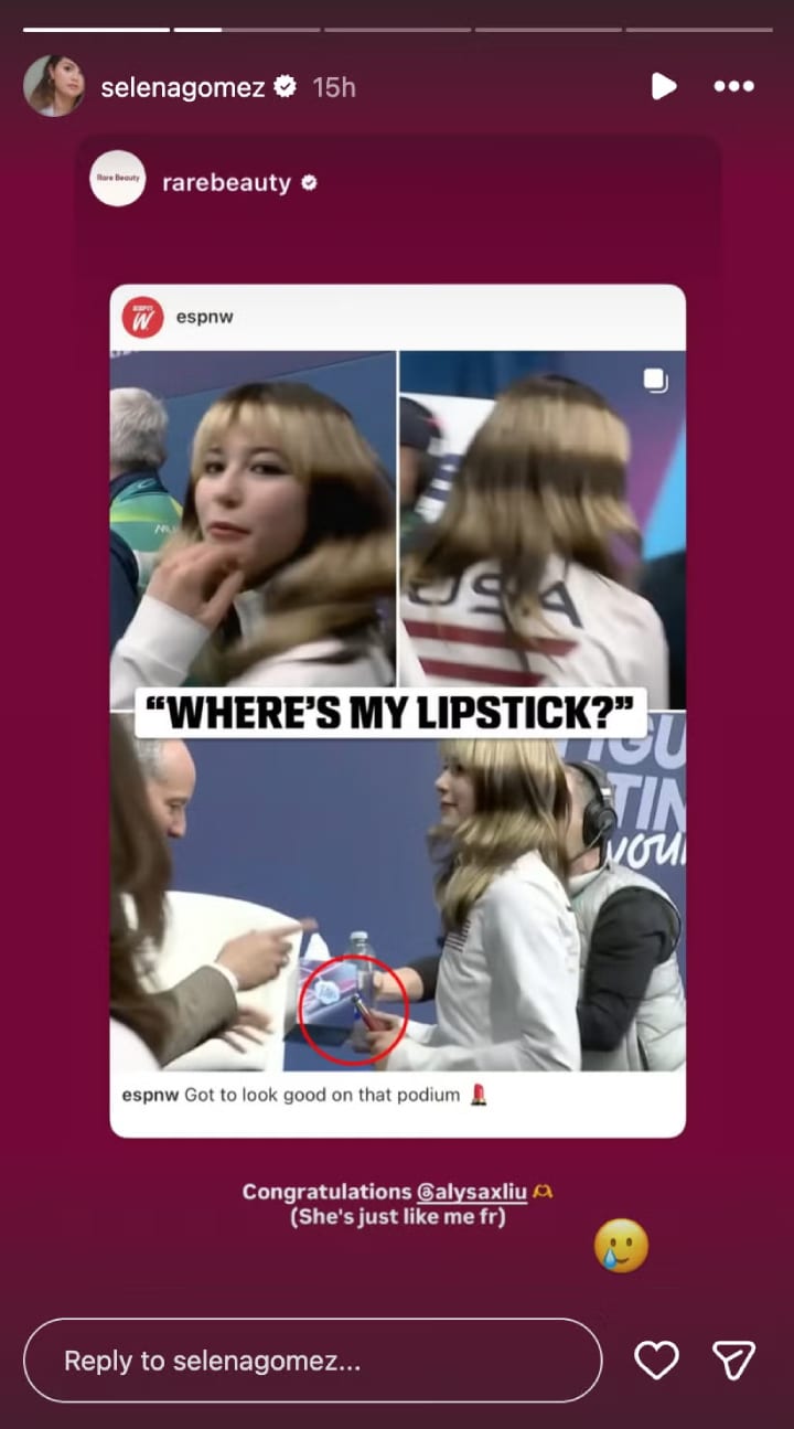 alysa liu rare beauty tinted lip oil olympics