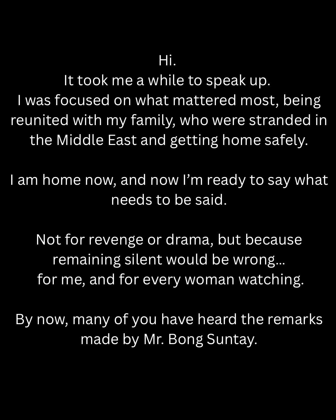 anne curtis statement on bong suntay's remarks and non-apology